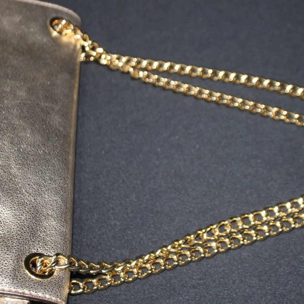 NWOT Michael Kors Gold Leather Shoulder Bag with Chain Strap - Picture 11 of 16